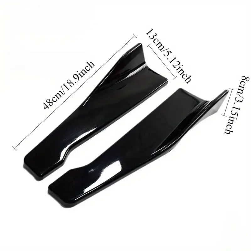 Universal Car Rear Bumper Diffuser Fins – 2pcs Sporty Splitter Lip Kit (48cm)